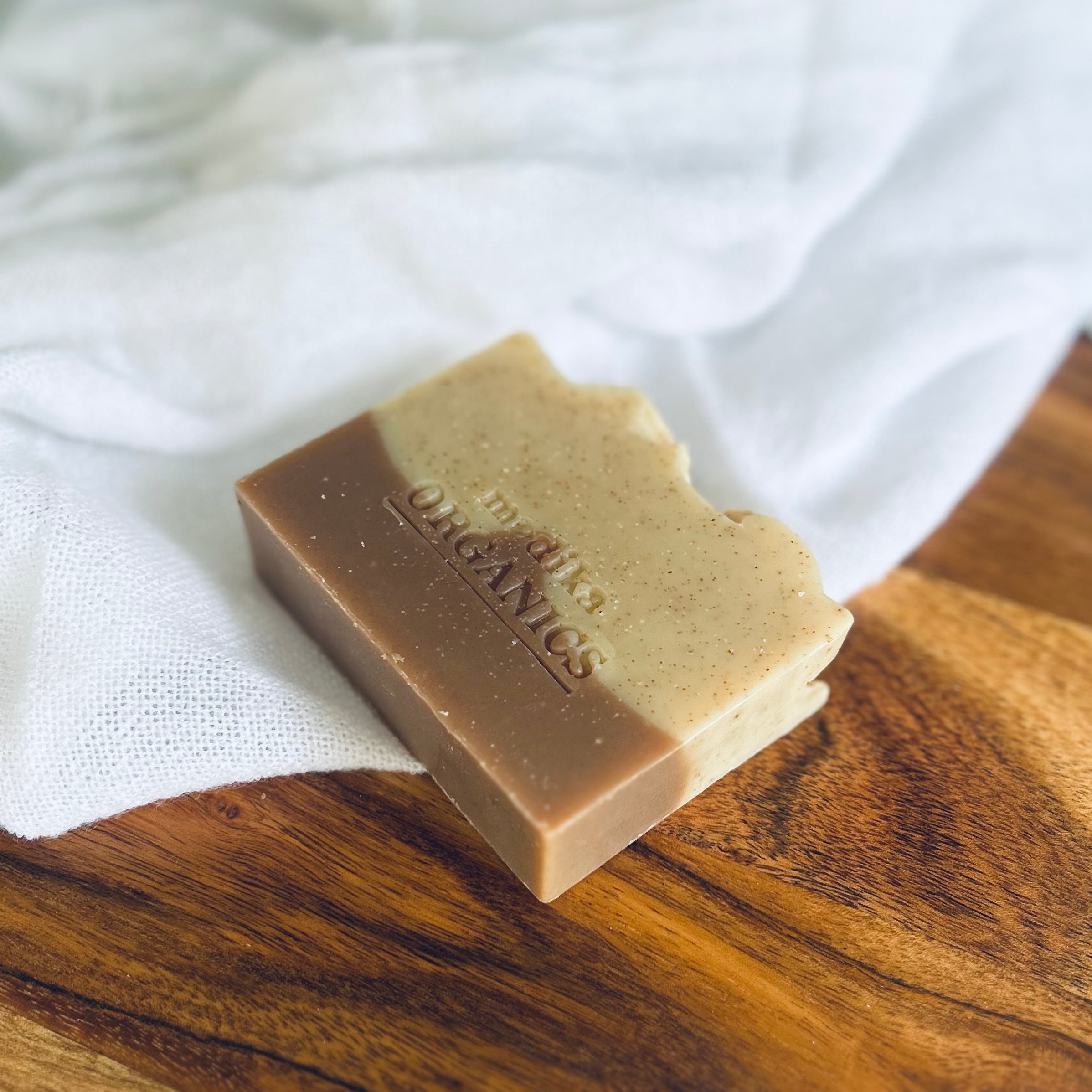 Natural organic soap handmade in Australia with exfoliating ground walnut shells - Medika Organics