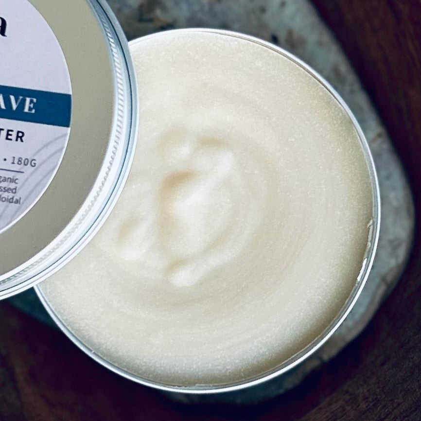 Blue Gum Shaving Soap Puck - Organic Shea Butter & Bentonite Clay