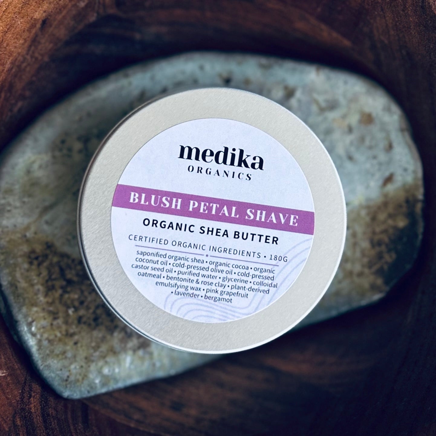 Blush Petal Shaving Soap Puck - Organic Shea Butter & Rose Clay