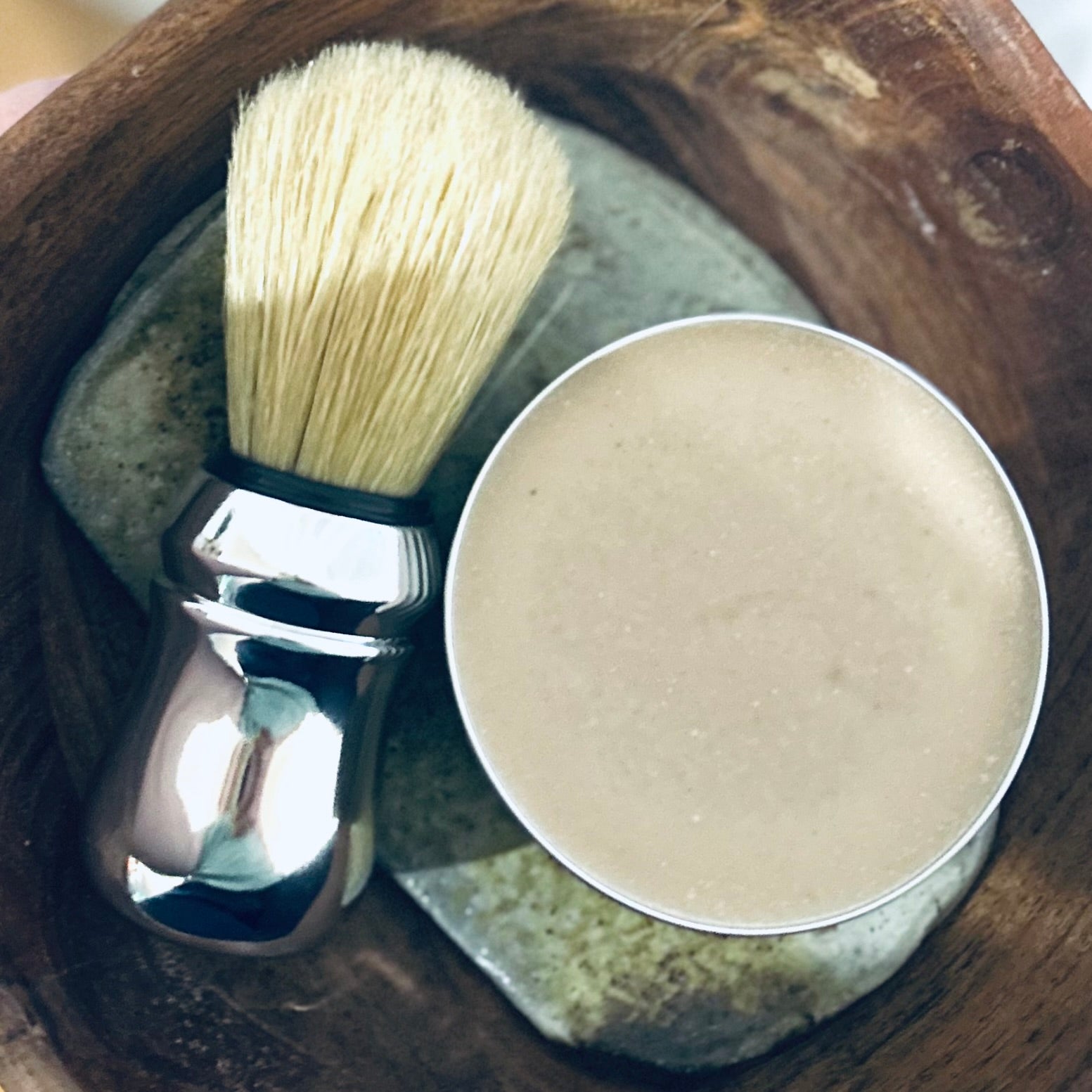 Blush Petal Shaving Soap Puck - Organic Shea & Rose Clay
