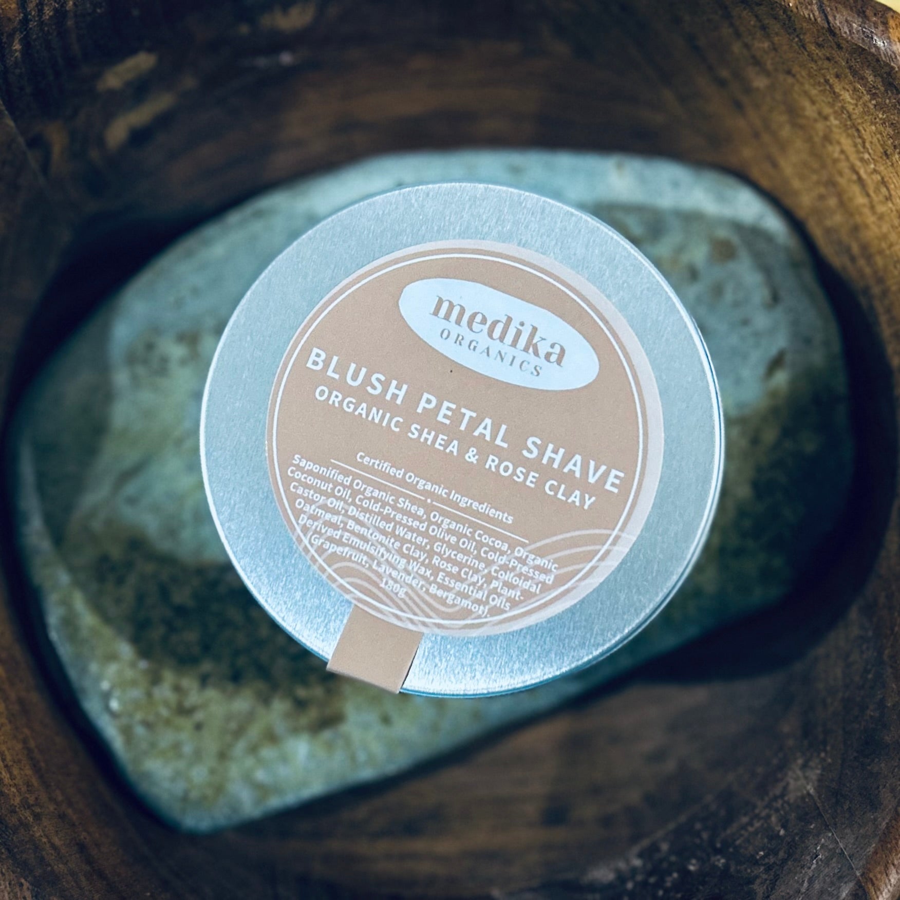 Blush Petal Shaving Soap Puck - Organic Shea & Rose Clay
