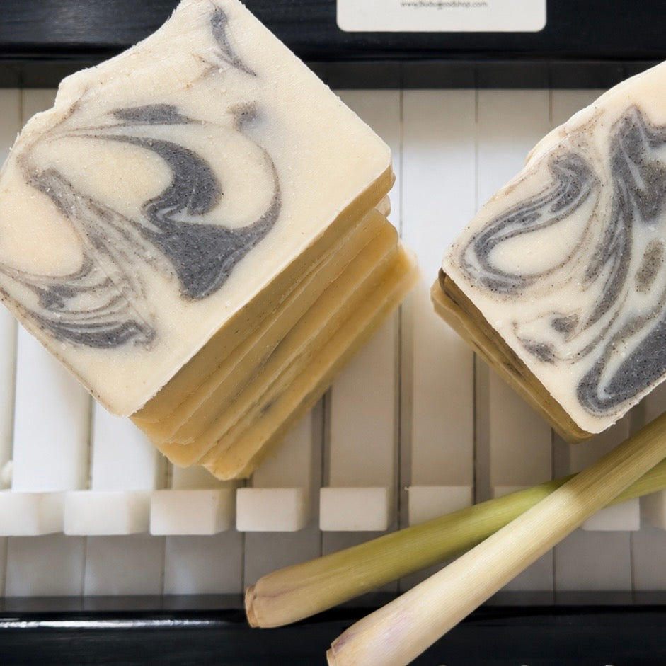 Lemongrass Soap Bar Exfoliating Ground Walnut Shells