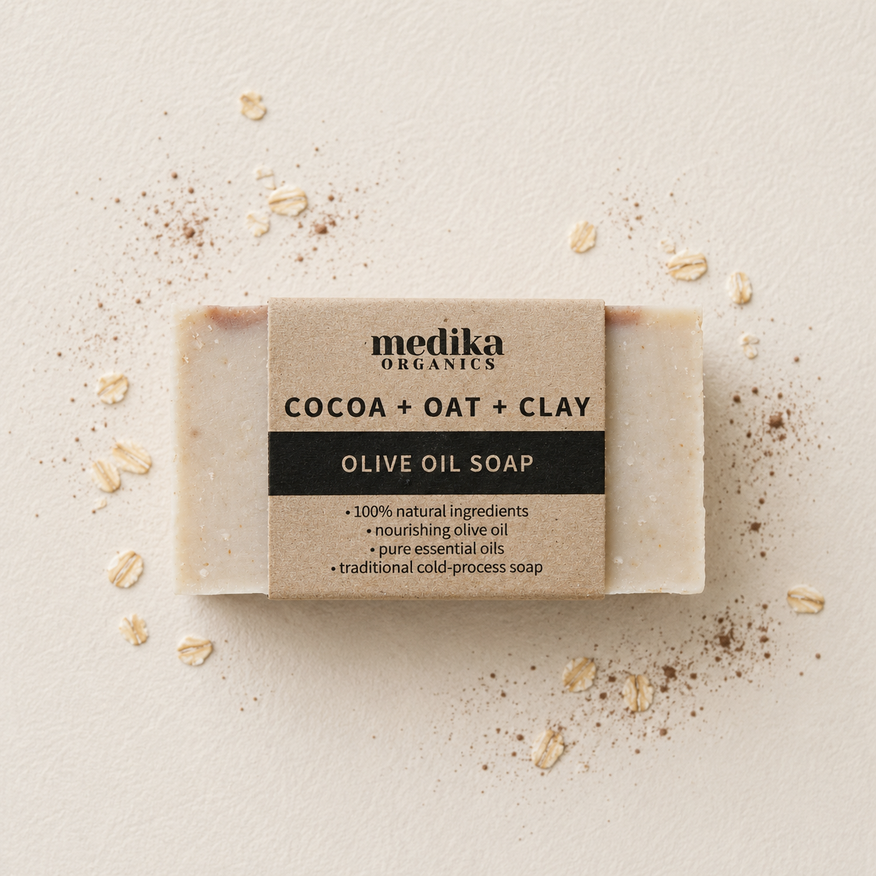 Cocoa + Oat + Clay Soap - Olive Oil Bar 130g - WINTER RELEASE❄️