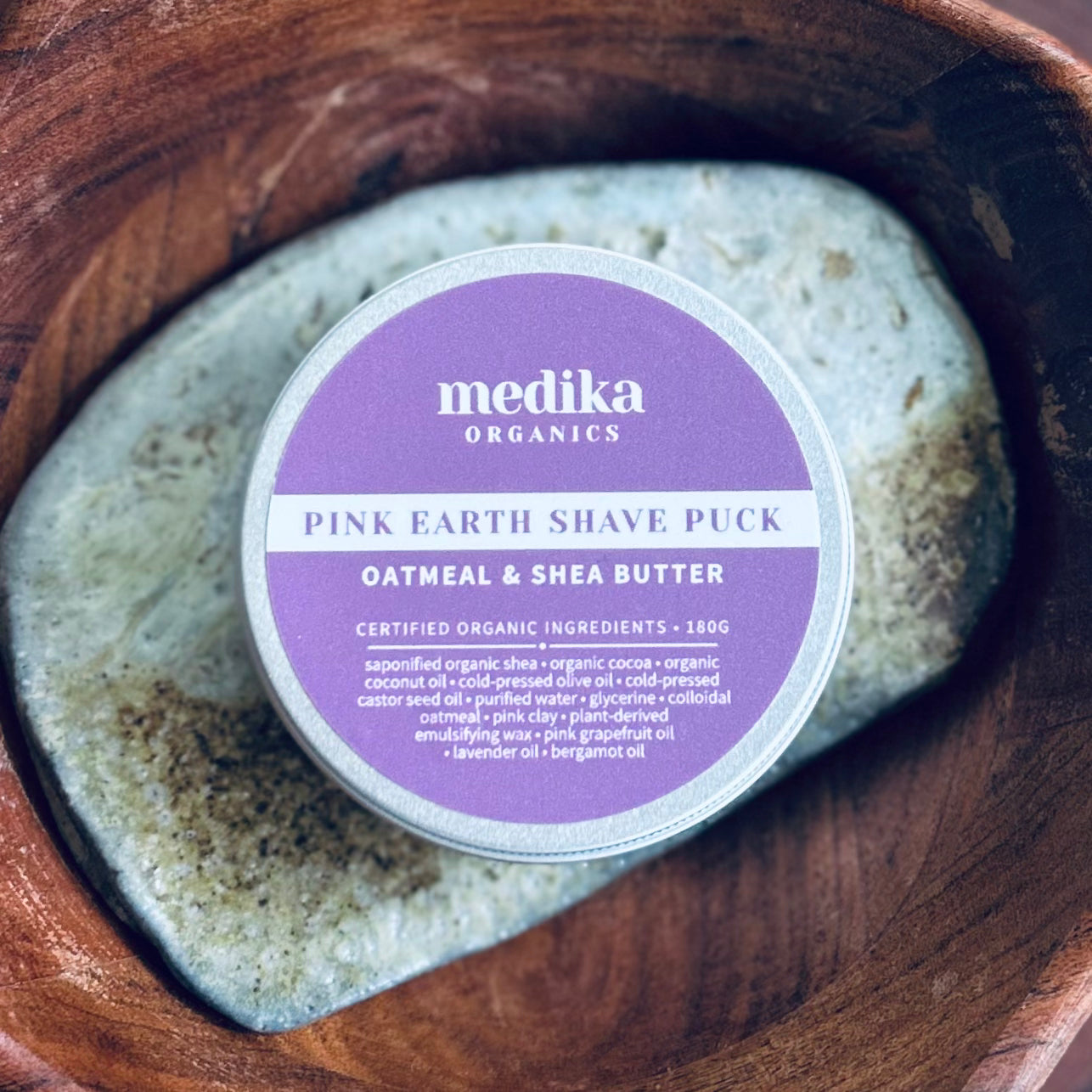 Blush Petal Shaving Puck - Organic Shea Butter & Rose Clay