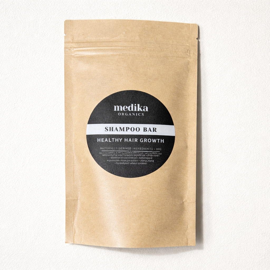 Medika Organics shampoo bar for healthy hair growth
