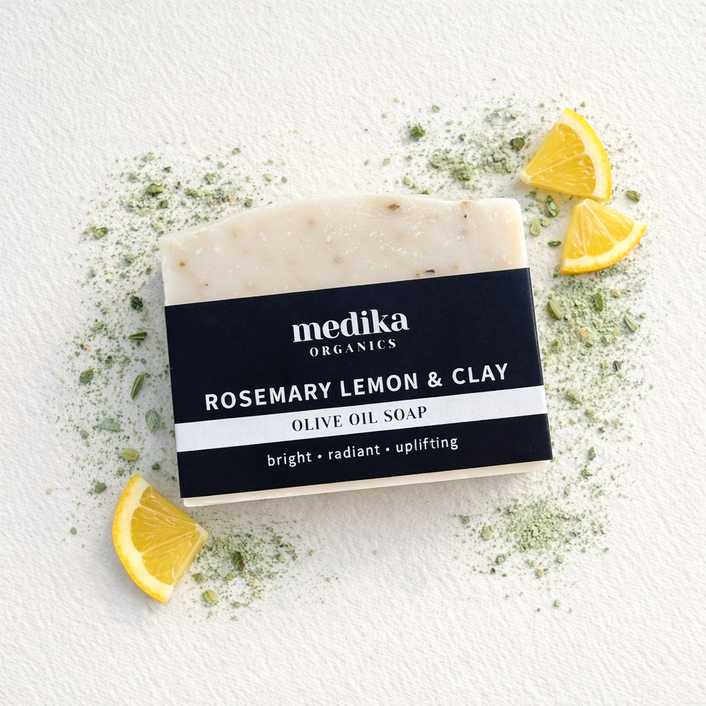 Rosemary Lemon & Clay Soap - Olive Oil Bar 130g