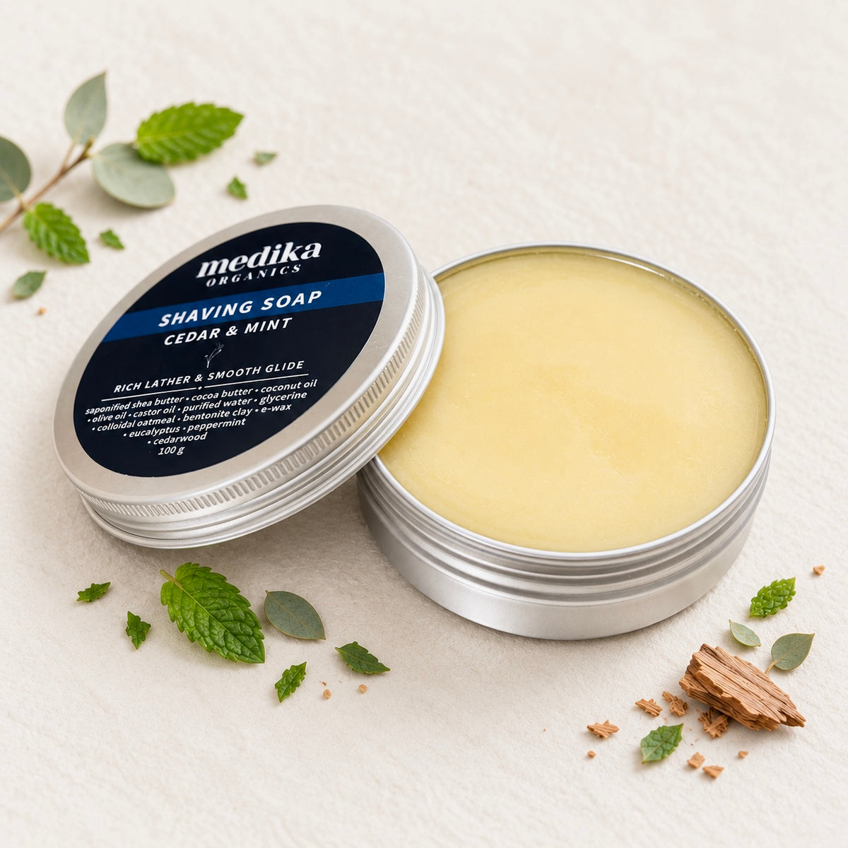 Men's shave soap by Medika Organics 