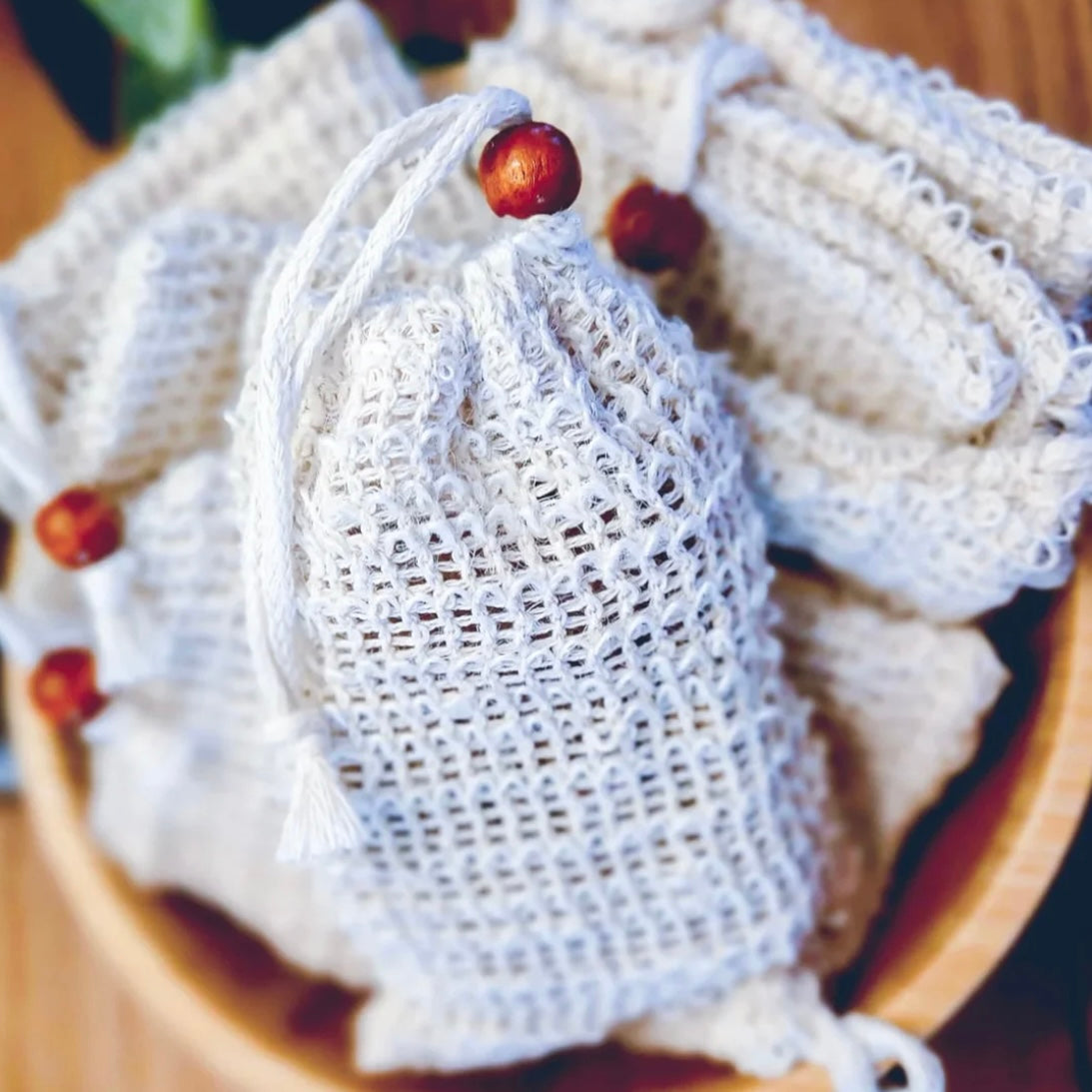 Sisal soap pouch - natural loofah and soap saver