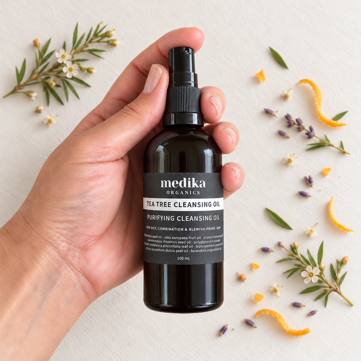 Tea tree oil cleanser with tea tree essential oil by Medika Organics