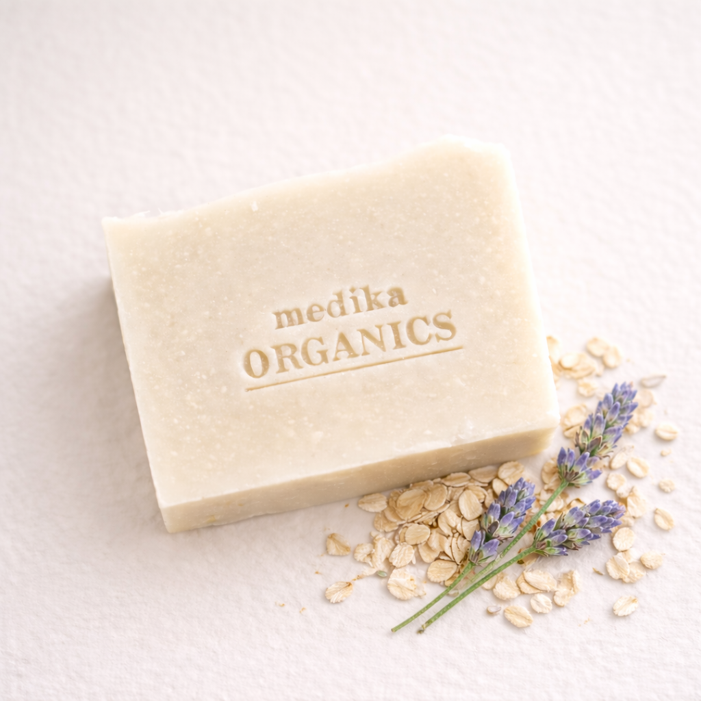 Goat milk soap with lavender and oatmeal