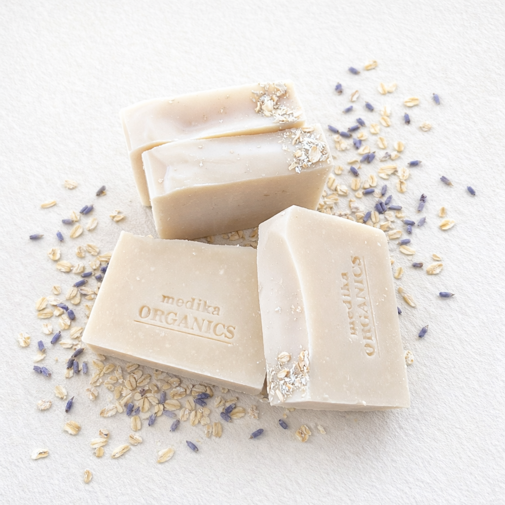 Goat milk soap with lavender and oatmeal