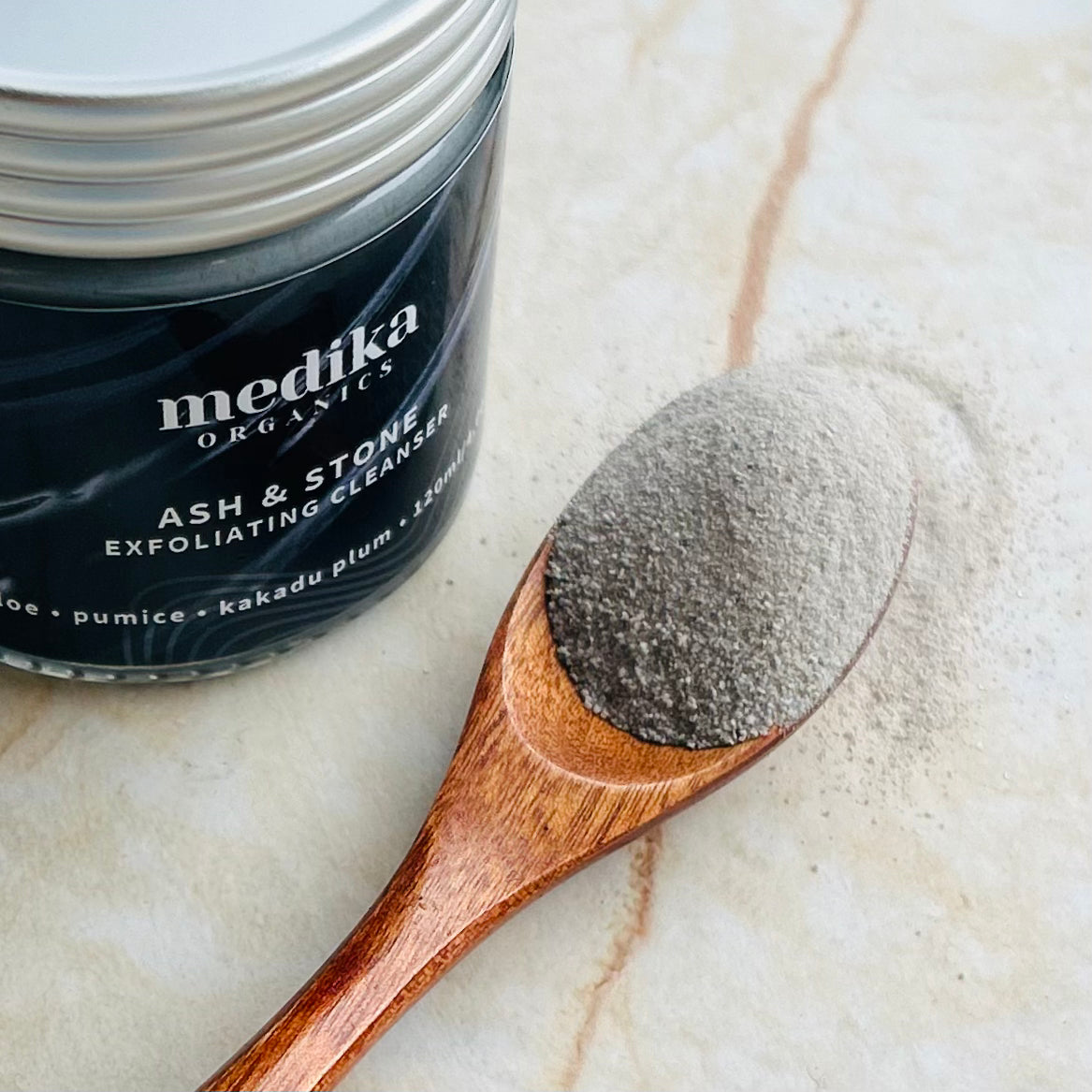 Medika Organics Exoliating Cleanser Ash & Stone with Pumice Stone