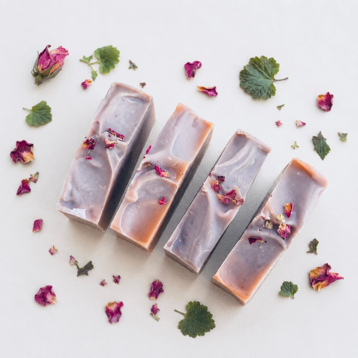 Rose Patchouli Organic Soap tops made by Medika Organics Australia